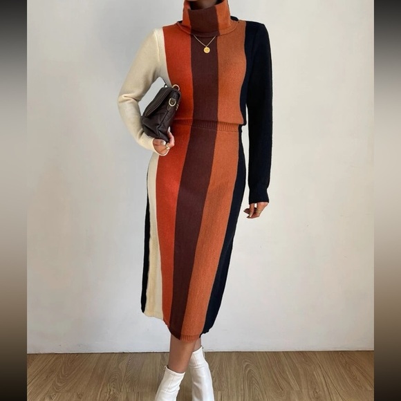 Dresses & Skirts - NWT Privé Color Block Turtleneck Sweater Dress